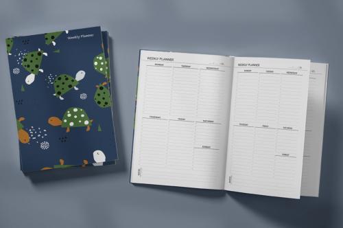 Colorful Turtles Weekly Planner & Notebook