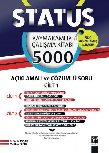Status Kaymakamlık Çalışma Kitabı 5000 Açıklamalı Çözümlü Soru 2 Cilt Takım