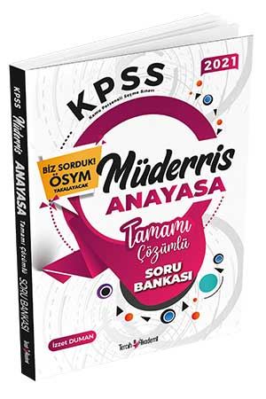 Tercih Akademi 2021 KPSS MÜDERRİS Anayasa Tamamı Çözümlü Soru Bankası