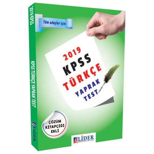 Lider KPSS Türkçe Yaprak Test 2019