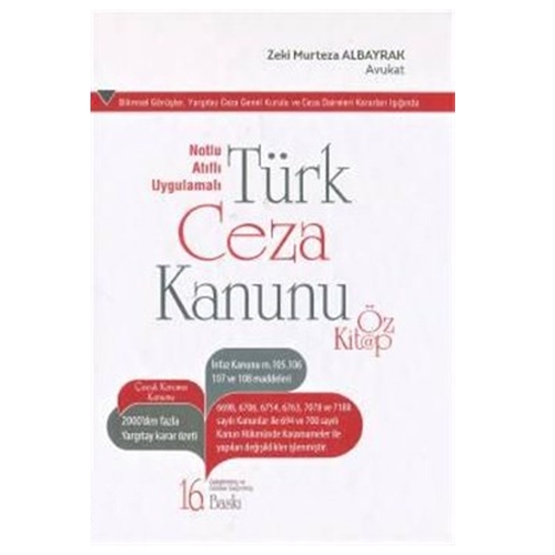 Türk Ceza Kanunu Öz Kitap %10 indirimli Zeki Murteza Albayrak