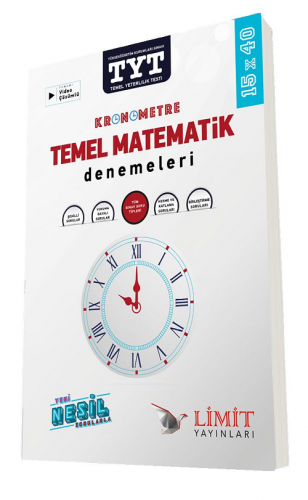Limit Yayınları TYT Kronometre Temel Matematik 15x40 Deneme Sınavları