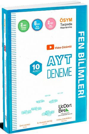 ÜçDörtBeş Yayınları AYT Fen Bilimleri 10 lu Deneme