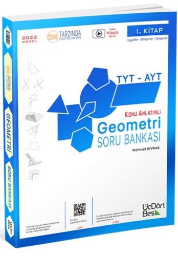 Üçdörtbeş Yayınları 2022 TYT AYT Geometri Konu Anlatımlı Soru Bankası 1. Kitap