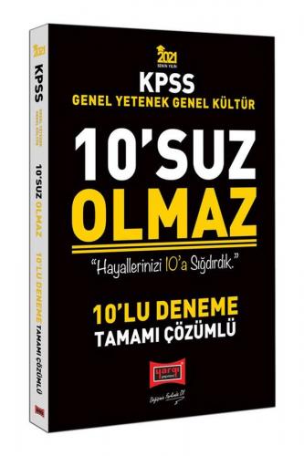 Yargı Yayınları 2021 KPSS Genel Yetenek Genel Kültür 10’suz Olmaz Tamamı Çözümlü 10 Deneme