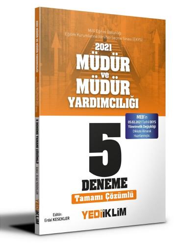 Yediiklim Yayınları 2021 MEB EKYS Müdür ve Müdür Yardımcılığı Tamamı Çözümlü 5 Deneme