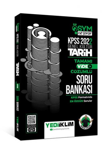 Yediiklim Yayınları 2022 KPSS Genel Kültür ÖSYM Ne Sorar Tarih Tamamı Video Çözümlü Soru Bankası