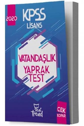 Yeni Trend Yayınları 2020 KPSS Vatandaşlık Yaprak Test