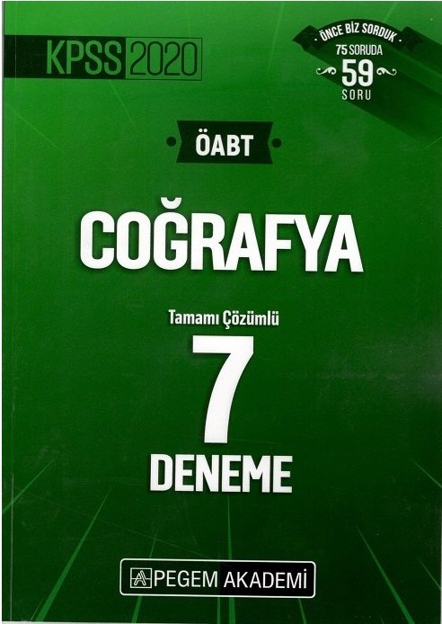 Pegem Yayinlari 2020 Oabt Cografya 7 Deneme Cozumlu Komisyon