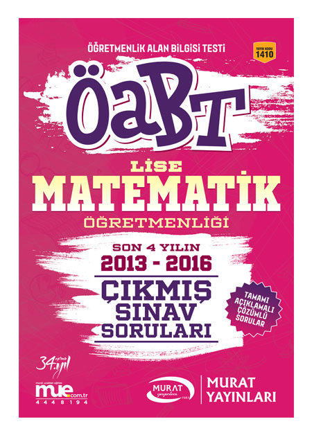 Murat Egitim Kpss Oabt Lise Matematik Ogretmenligi Cikmis Sinav Sorula
