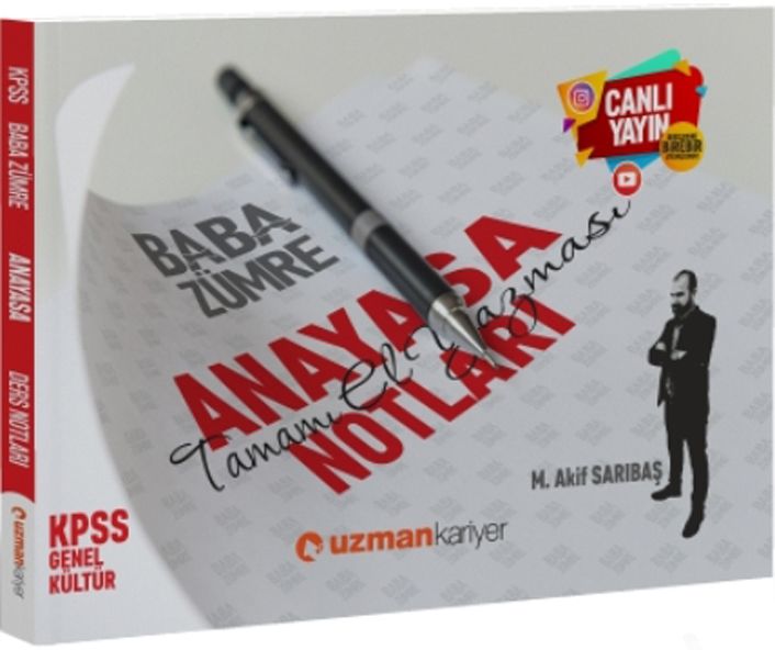 Uzman Kariyer 2020 Kpss Anayasa Baba Zumre Ders Notlari 40 Indirimli