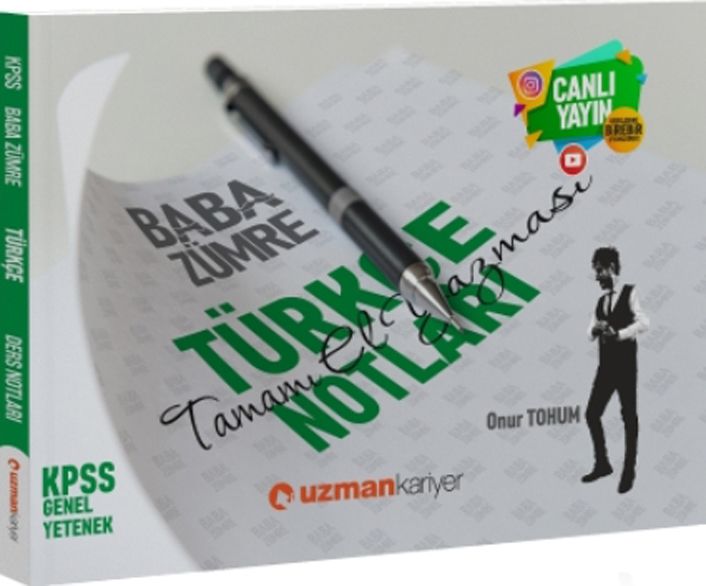 Uzman Kariyer 2020 Kpss Baba Zumre Turkce Notlari 40 Indirimli Onur T