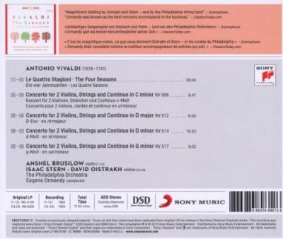 Vivaldi The Four Seasons & Double Concertos (CD) Eugene Ormandy