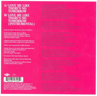 Love Me Like There's No Tomorrow (Single Plak) Freddie Mercury