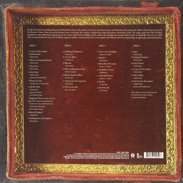 They're Leaving Me Behind Nick Drake Family Tree (2 Plak) Nick Drake