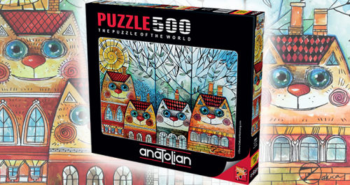 Anatolian 500 Parça Puzzle Kedi Evler