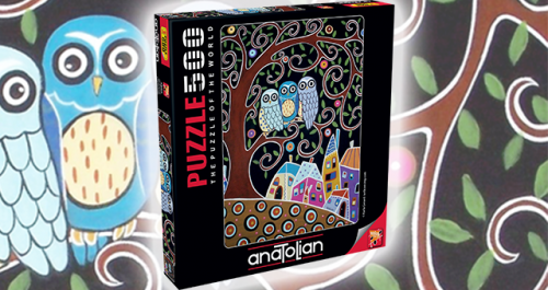 Anatolian 500 Parça Puzzle Üç Baykuş