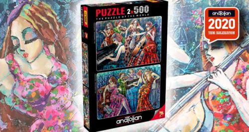 Anatolian 2x500 Parça Puzzle Renkli Notalar 2li