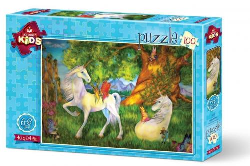 Art Çocuk Puzzle Sevimli Atlar 100 Parça Puzzle