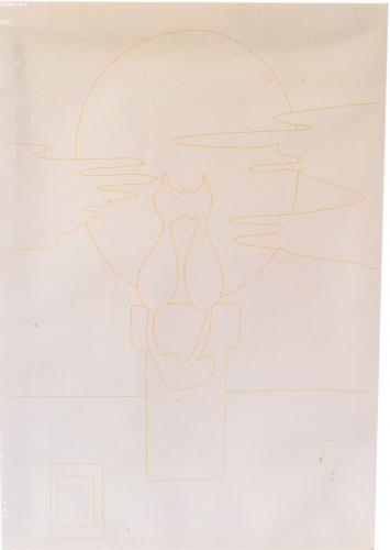 Kumtoys Gün Batımında İki Kedi Desenli Tuval Boyama Seti 25x35