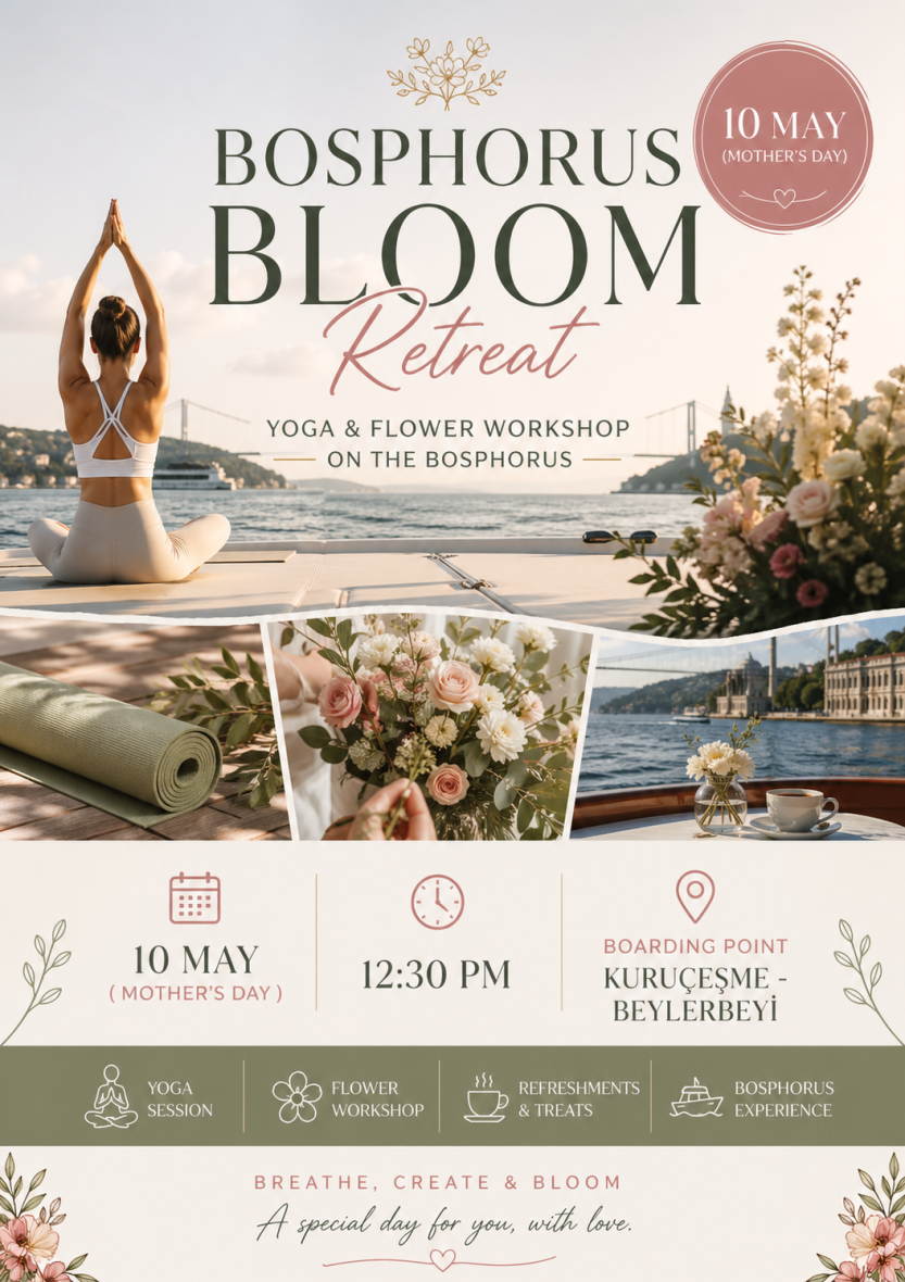 Anneler Günü: Boğaz’da Yoga, Pilates ve Çiçek Workshop Deneyimi