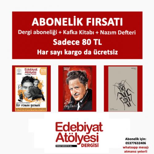 Edebiyat Atölyesi Dergisi Yıllık Abonelik Kampanyası (defter+kitap+ücretsiz kargo)